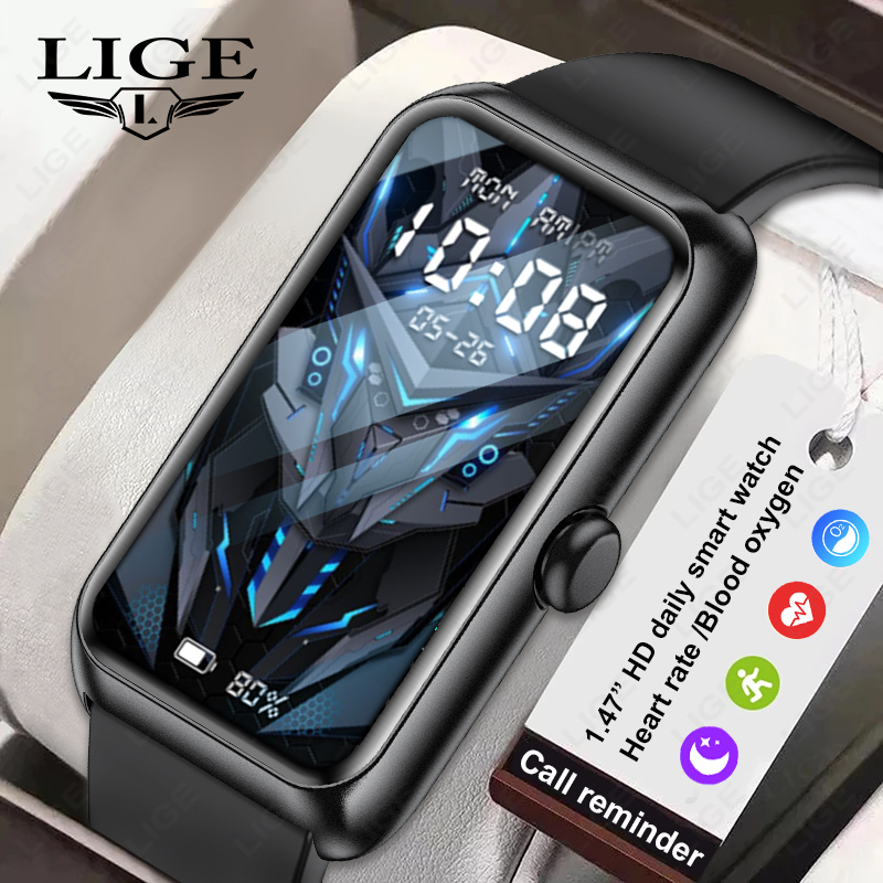 Health Wellness Bracelet - LIGE新型スポーツフィットネストラッカースマートブレスレット心拍数血中酸素モニター通話リマインダー1.47インチスマートウォッチバンド男女兼用