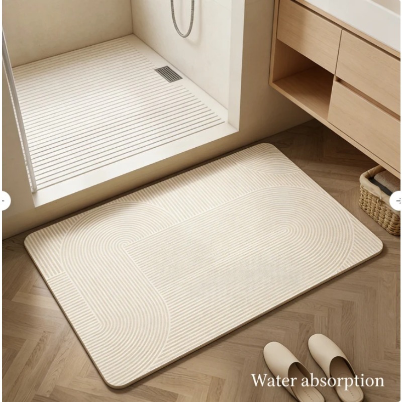 Bamboo Bath Mat - 浴室用珪藻土マット 超吸水 速乾 滑り止め 耐摩耗 汚れ防止