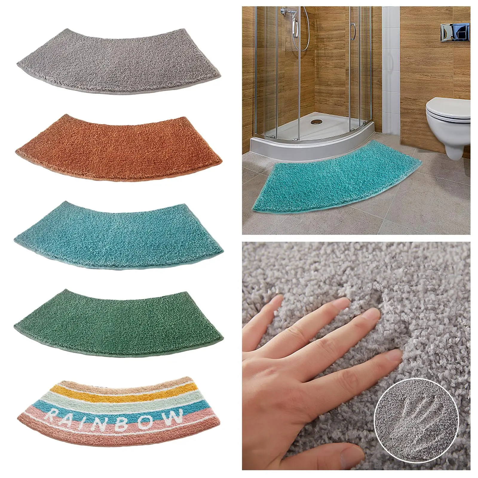 湾曲したシャワーマット、トイレマット、洗面台マット。洗濯室、 - Bamboo Bath Mat のレビューと価格