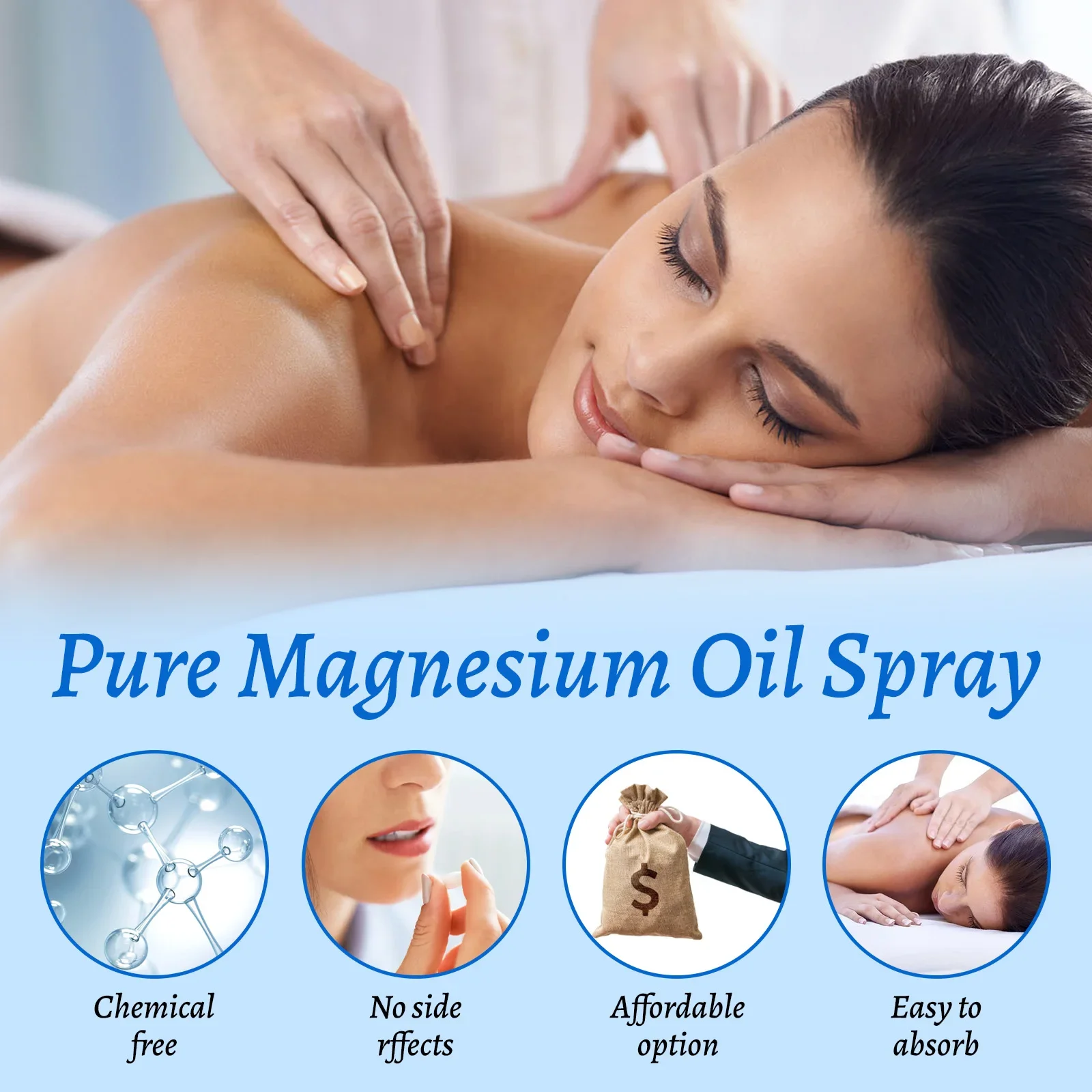 マグネシウムボディオイルスプレー 60ml 10%ミネラル配 - Bath Salts Magnesium のレビューと価格